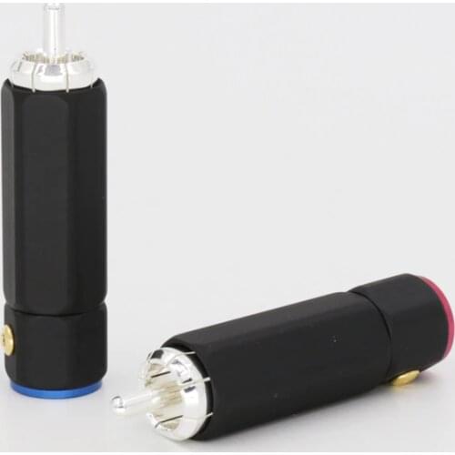 Hifi Silver Plated audio RCA connectors plug for Audio interconnect cable