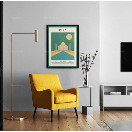 Indian posters, New Delhi prints, vintage wall art, minimalist posters, illustrations, mid-century modern posters, bohemian styl