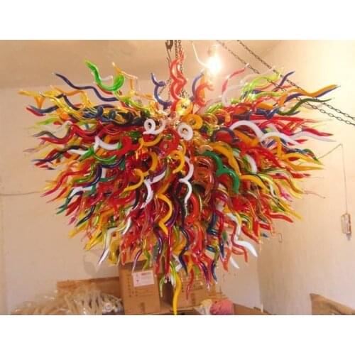 Spanish Tropical Glass Pipe Art Lamps LED Glass Chandelier Lighting
