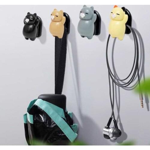 Nordic 1PCS Animal Car Accessories Mask Bag Hook Resin Holder Punching-free Wall Decorative Hanger Behind-door Keys Clothes Hook