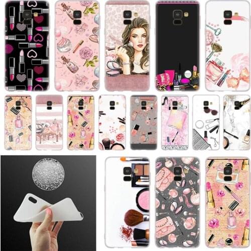 Makeup Lipstick rouge Perfume Phone Case For Samsung Galaxy A10 A20 A30 A40 A50 A60 A70 A6 A8 Plus A7 A9 2018 A3 A5 2017 Cover