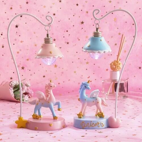 Unicorn Small Table Lamp Creative Bedside Decoration Couple Gift Student Desktop Gift Childrens Prize room decoration lights