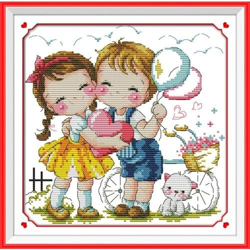 Our love cross stitch kit 14ct 11ct count print canvas stitches embroidery DIY handmade needlework plus