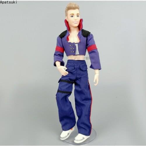 Purple 1/6 Doll Clothes For Ken Boy Doll Outfits Coat Overalls Trousers Pants For Barbie Boyfriend Ken Prince Male Boy Dolls