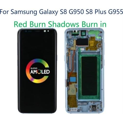 Original For Samsung Galaxy S8 Plus LCD With Frame G955 G955U Touch Screen S8 G950 G950U Touch Screen Assembly With Burn Shadows