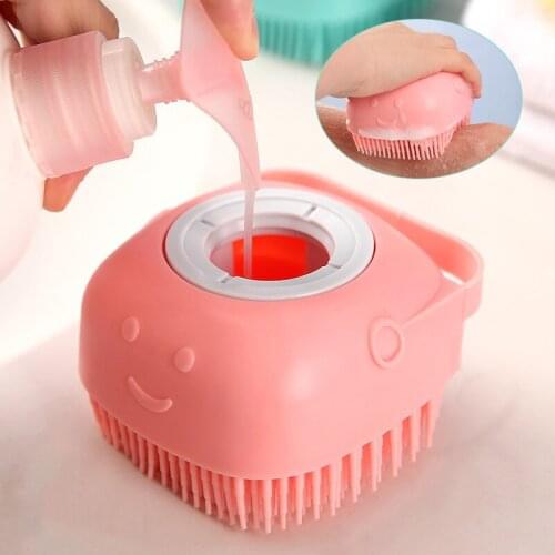 Pet Dog Shampoo Massager Brush Cat Massage Comb Grooming Scrubber Shower Brush for Bathing Hair Soft Clean Silicone Brushes