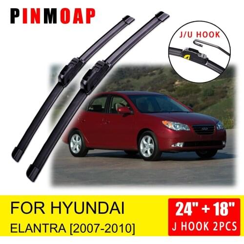 For Hyundai Elantra 2007 2008 2009 2010 Front Wiper Blades Brushes Cutter Accessories U J Hook