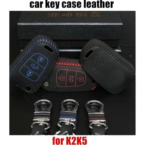 Only Red fit for KIA K2K5 car key case Genuine quality leather Hand sewing car key cover DIY car styling best selling