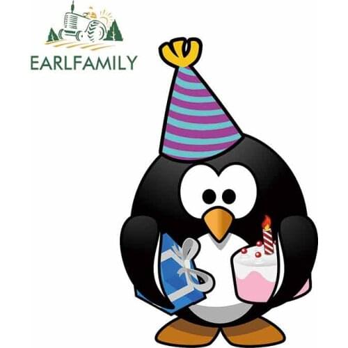 EARLFAMILY 13cm x 8.3cm for Linux Tux Anniversary Bird Funny Car Stickers Graffiti Sticker Vinyl Custom Printing VAN Decoration