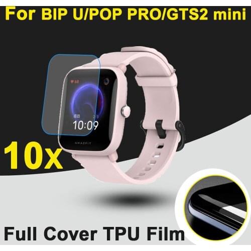 10pcs/lot Full Cover Soft TPU Anti-Scratch Protective Film For AMAZFIT BIP U/POP PRO/GTS2 mini Band SmartWatch Screen Protectors