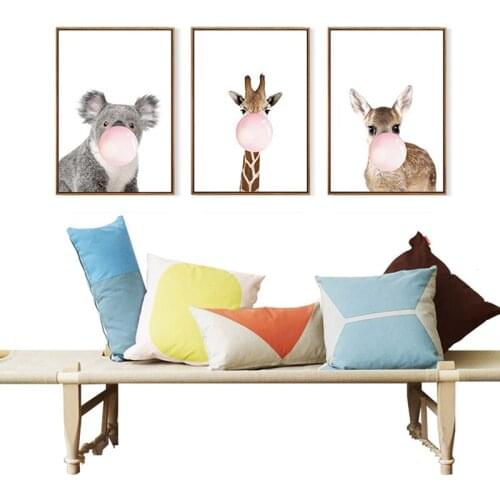 1 Panel Modern Canvas Giraffe Zebra Animal Posters And Prints Canvas Art Painting Wall Art Nursery DecorAtion Pictures Nordic Ch