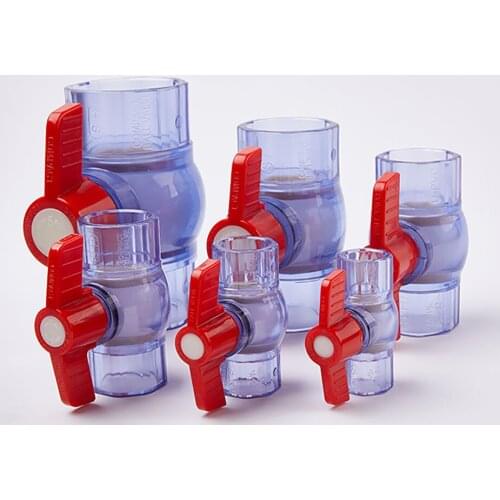 1pcs Transparent UPVC Socket Ball Valve ID 20mm~63mm Garden Irrigation Aquarium Fish Tank Water Pipe Connector Adapter Fittings