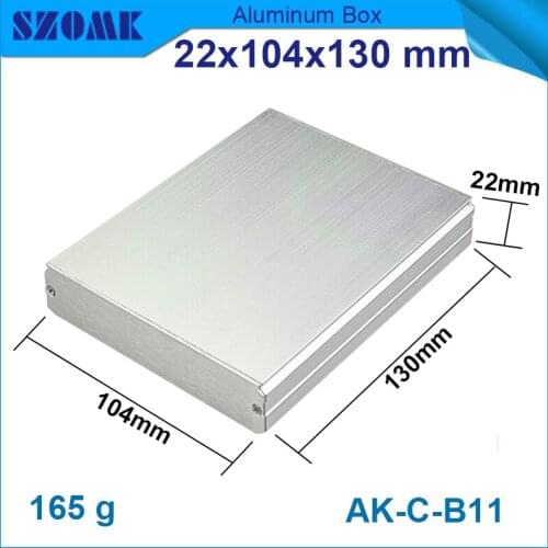10 pcs/lot aluminum die casing housing in silver color Anodization box 22(H)x104(W)x130(L) mm humidity sensor box