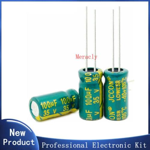 1000pcs~200pcs/lot 35V100UF 100UF 35V High frequency low resistance Electrolytic Capacitors Size:6*12 best quality New origina