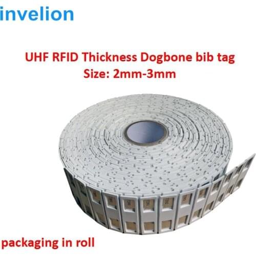 1000pcs/roll runner number bib dogbone smartrac with foam sticker for sports marathon motocross bicycle events timing result