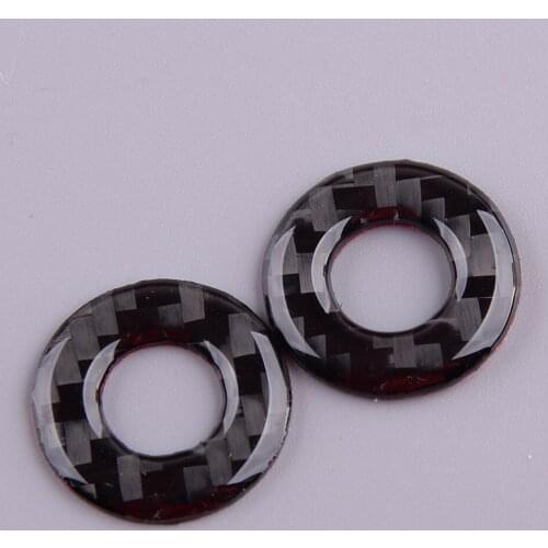 2pcs Car Interior Door Lock Decoration Cover Trim Carbon Fiber Black Fit for Dodge Challenger 2008 2009 2010 2011 2012 2013 2014