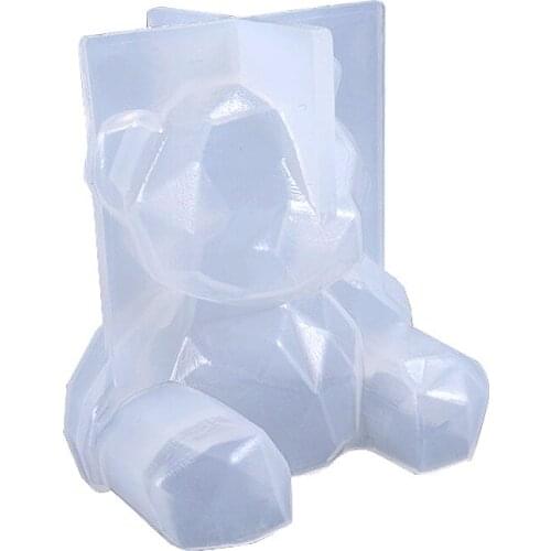 3D Bear Silicone Cake Mold DIY Geometry Stereo Bear Animal Coffee Chocolate Fondant Mold Ornament Mold Cake Decoration Tools