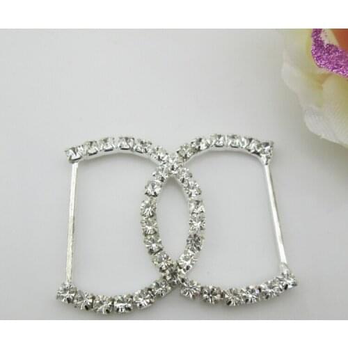5pcs Diamante Rhinestone Slider Buckle Chair Sash Ribbon