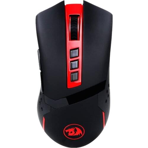 Redragon M692 Wireless Gaming Mouse RED LED Backlit MMO 9 Button Programmable Cordless Computer Mice for Windows PC Gamer