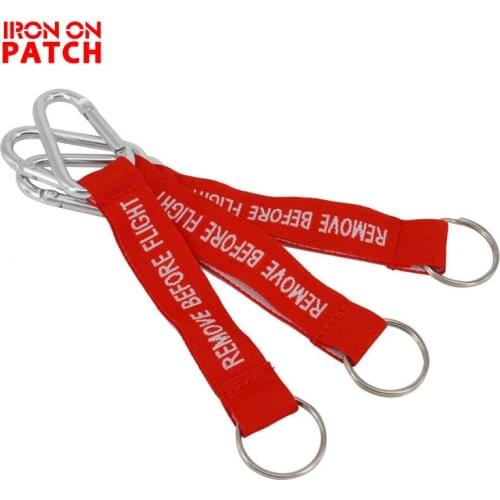 Remove Before Flight Key Chains Llaveros Hombre Red Embroidery Aviation Gifts OEM Key Chains Jewelry Keyring Chain 3 PCS/LOT