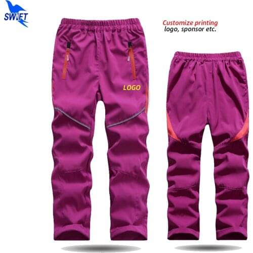 Boys Girl Quick Dry Summer Hiking Pants Kids Reflective Strips Outdoor Camping Trekking Breathable Sportswear Trousers Customize