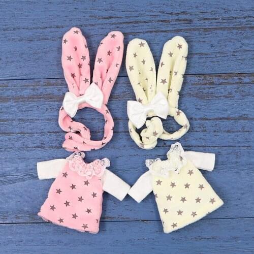 DBS Outfit for 1/12 DODO clothes Two color star set including hair band girl boy gift
