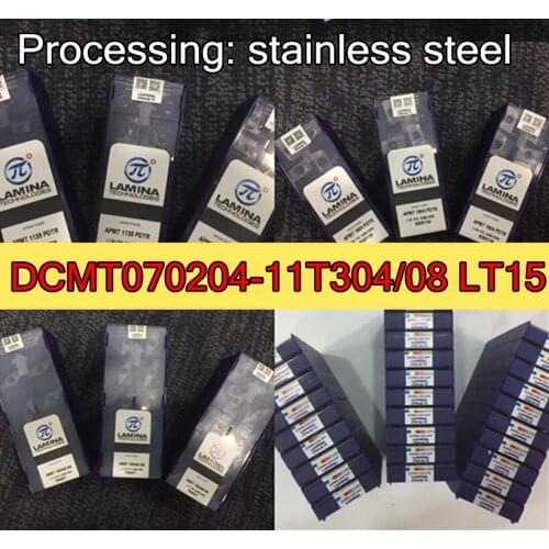 DCMT070204 DCMT11T304 DCMT11T308 - LT15 100% swiss Lamina Carbide insert Processing:stainless steel, Free shipping