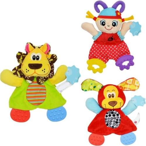 Baby Cute Rattle Toys Cartoon Animals Hand Bells Rattles Toy Playmate Plush Doll Teether Toys for Baby Kids 20% off