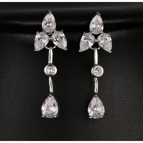 Emmaya Elegant Wedding Dangle White Gold Color CZ New Arrival Gorgeous Design For Women Gift