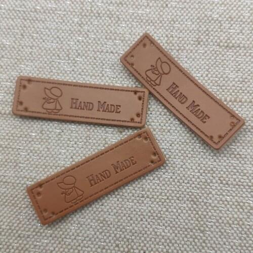 Lovely Girl Handmade Labels For Backpack Lovely Baby Clothing Sewing Hand Made Tags For Gift Handmade Leather Clothes Label