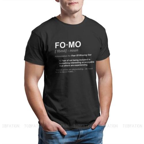 FOMO Newest TShirts Bitcoin Cryptocurrency Miners Meme Male Graphic Fabric Streetwear T Shirt Round Neck Big Size