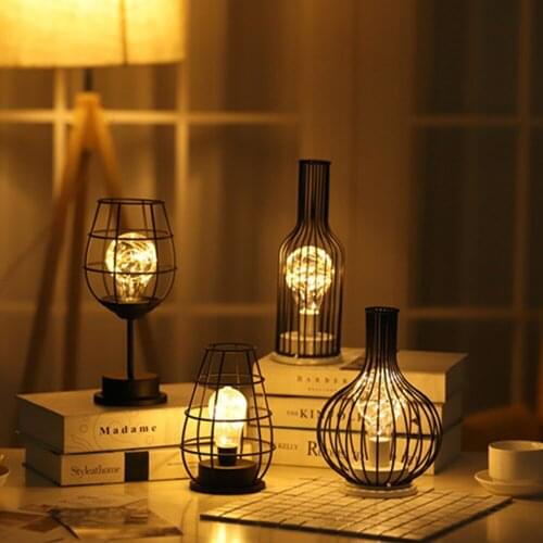 Copper Wire String Light Iron Wrought Red Wine Bottle Shape Fairy Lamp Battery Powered Night Light Decorative For Home Bedroom
