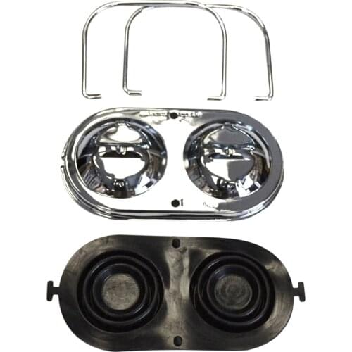 Master Cylinder Cover with 2PCS Bails Rubber Gasket Chrome Finish Replacement for Chevy Corvette 1967-1982