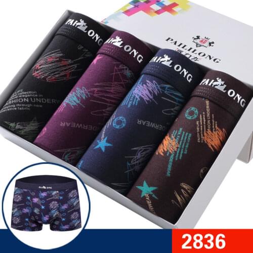 Printed L-XXXL 4PCS/Set Hot Sale Underwear Comfortable High Quality Soft Modal Breathable Men Boxer Sexy Cuecas Popular