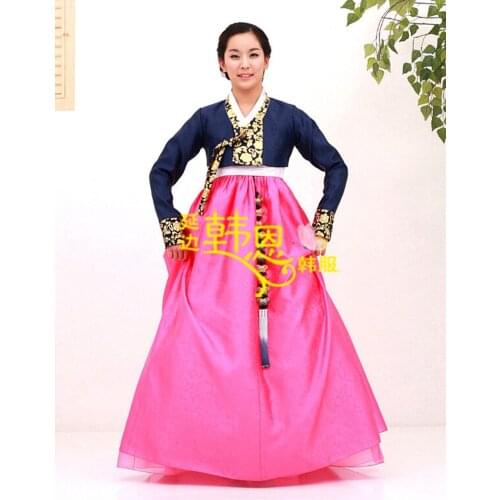 Hanbok Dress Custom Made Korean Traditional Woman Hanbok Bride Silk Dress