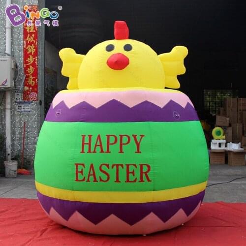 Customized 2.2X2.2X2.4m inflatable lucky chick out of eggshell model for Easter party lovely blow up chick for advertising toys