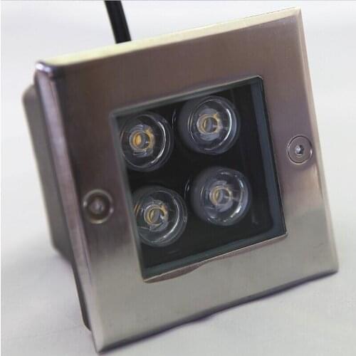 IP65 Waterproof Square 4X2W 85-265V/12V LED Outdoor Ground Garden Path Floor Underground Buried Yard Lamp Spot Landscape Light