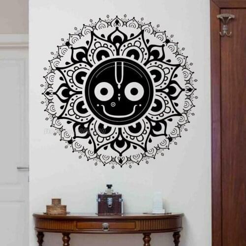 Jagannath Wall Vinyl Stickers Lord of the Universe Wall Decals Indian Design Interior Home Decoration Art Mural Wallpaper LL2057