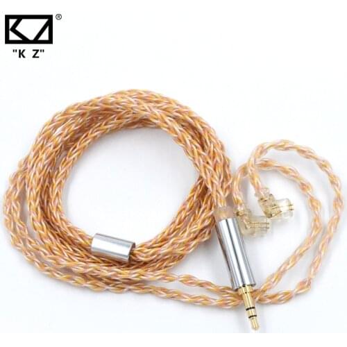 KZ Earphones Gold Silver and Copper Cube Mixed Upgrade Cable With 2Pin 3.5mm Plug Headset Wire For KZ ZSX ZAX ZSN ZS10 PRO DQ6
