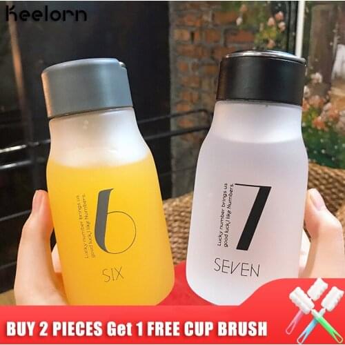 Keelorn 350ML Portable Cute Plastic Water Bottle Outdoor Bike Frosted Fruit Drinking Bottles for Travel Leakproof Water Bottle