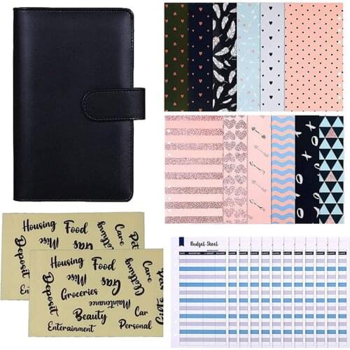 27 PCS Cash Envelopes for Budgeting, A6 PU Leather Notebook Budget Binder Book for Cash Budgeting,Expense Budget Sheets