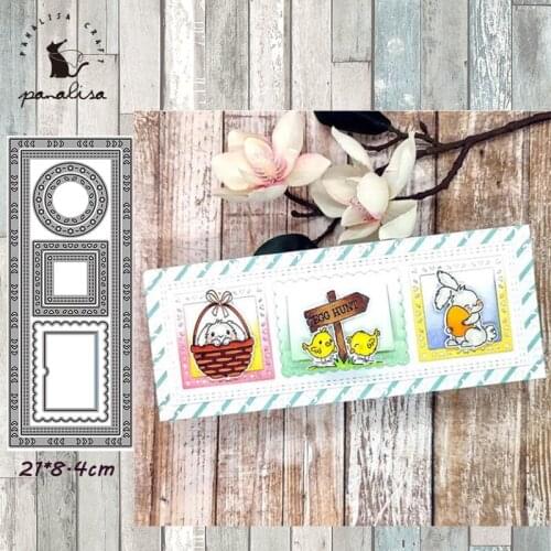 Panalisacraft Rectangle Multiple Background Cutting Dies Craft Scrapbook Card Making Album Embossing Stencil Die Cut Decoration
