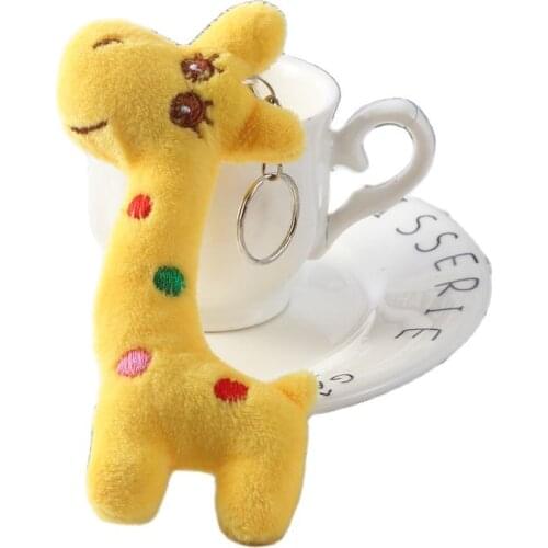 Kawaii 12cm Mini Plush Toys Giraffe Stuffed TOY DOLL Wedding Bouquet TOY Plush Keychain String DOLL
