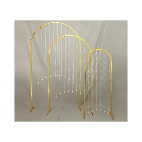 New wedding props iron art crystal road guide three piece set t platform arch decoration arch bead curtain door ornament