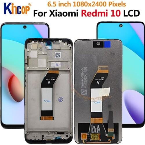 Original 6.5'' For Xiaomi Redmi 10 LCD Display with Frame Touch Panel Screen Digitizer Assembly Pantalla For Xiaomi Redmi 10 LCD