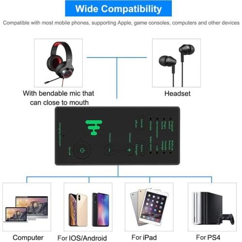 2020 New Voice Changer Mini Portable Voice Modulator with Adjustable Voice Functions Phone Computer Sound Card