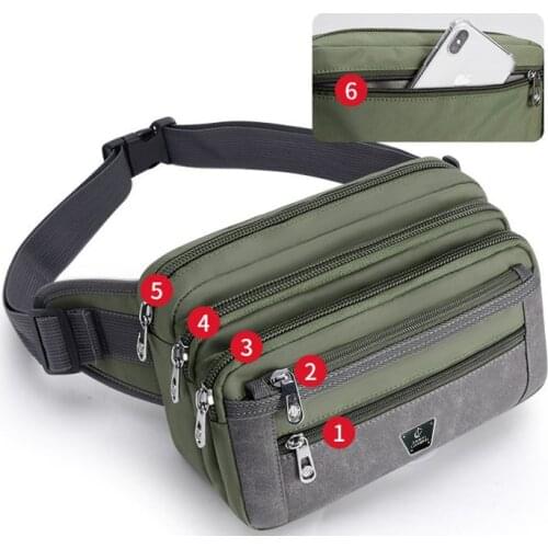 Fanny Pack Men Multifunctional Waist Bag Nylon Chest Pack Male Casual Phone Pouch