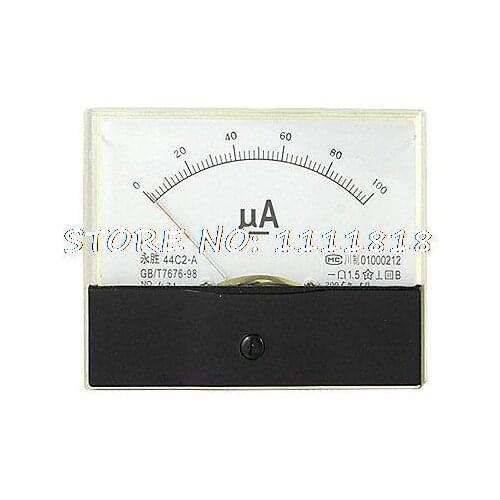 Rectangle Panel Meter DC 0-100uA Ammeter Gauge w Screws