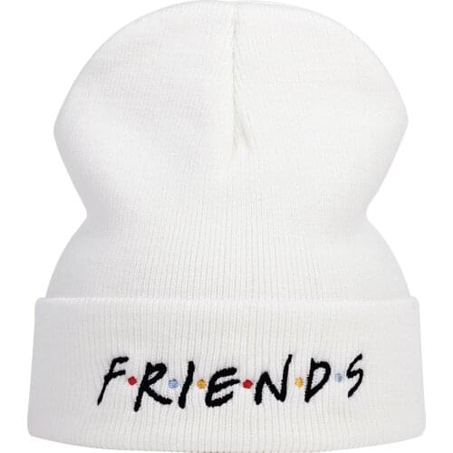 Letter FRIENDS Beanies hat cotton flexible soft warm fashion winter hats for ski friendship knitted Skullie cap