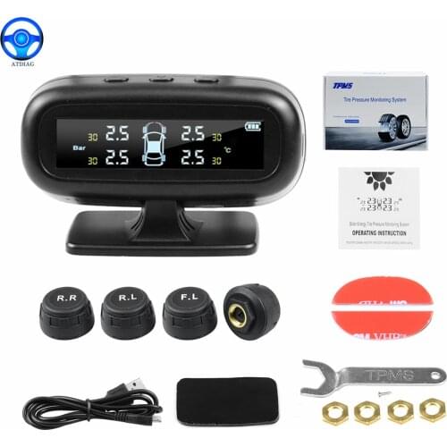 Hot Selling TPMS USB Solar Charging Bar Psi C' display Tire pressure alarm tool Digital Tyre air monitoring system